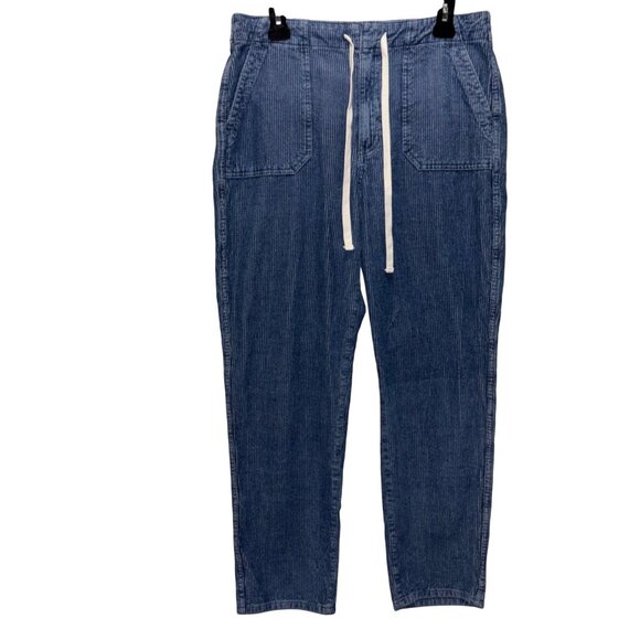 J.Crew Womens Tie waist camp pant in indigo dyed corduroy Size M - Picture 2 of 8